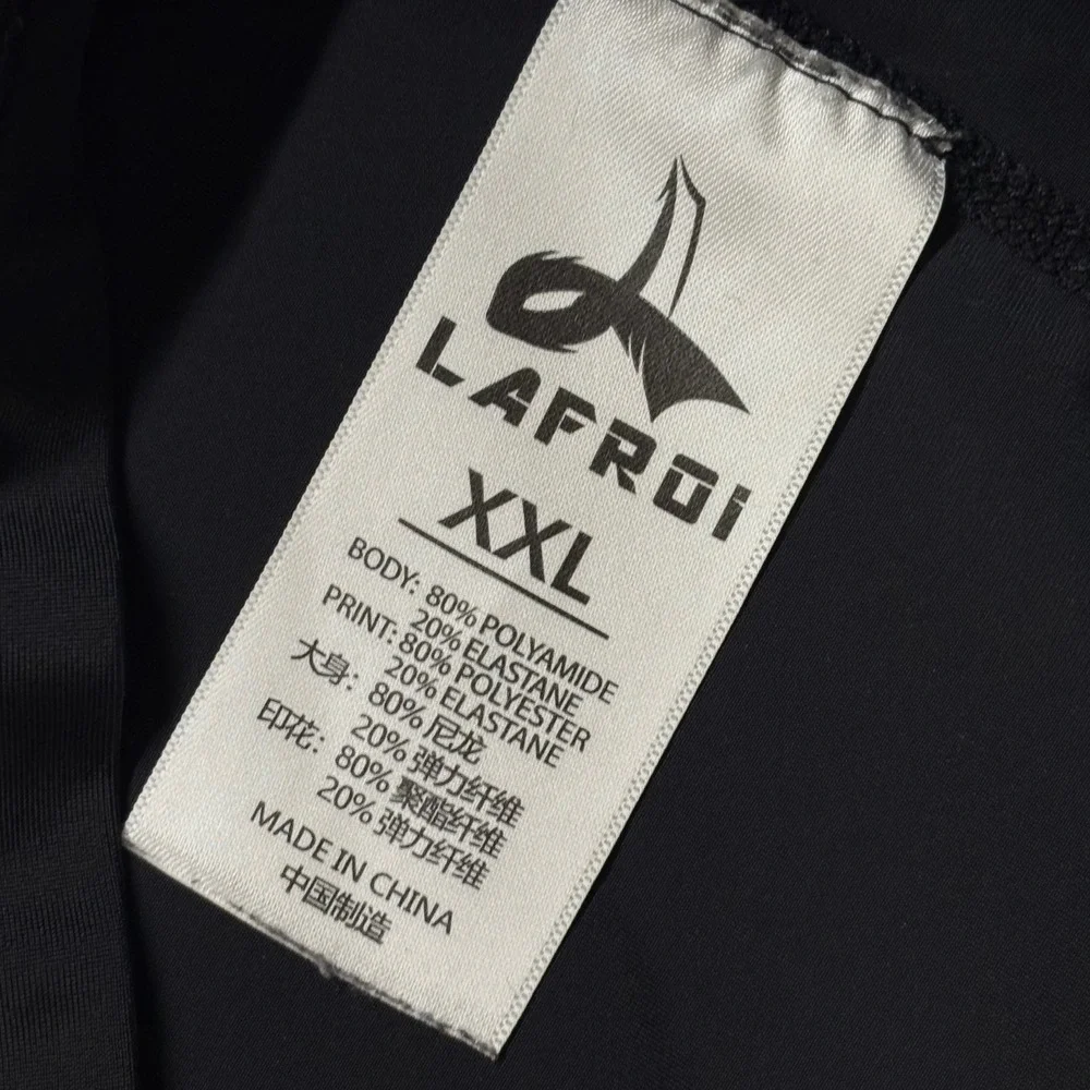 LAFROI Burst Mens Rash Guard Long Sleeve Swim‎ Shirt Black Blue Nautical XXL
